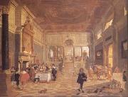HOUCKGEEST, Gerard Charles I Queen Henrietta Maria and Charles Prince of Wales Dining in Public (mk25) oil painting